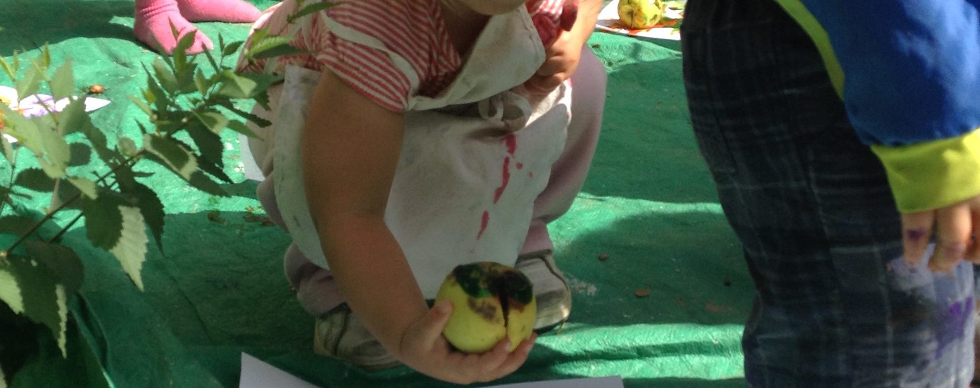 Painting with Apples Patchwork School Toddlers