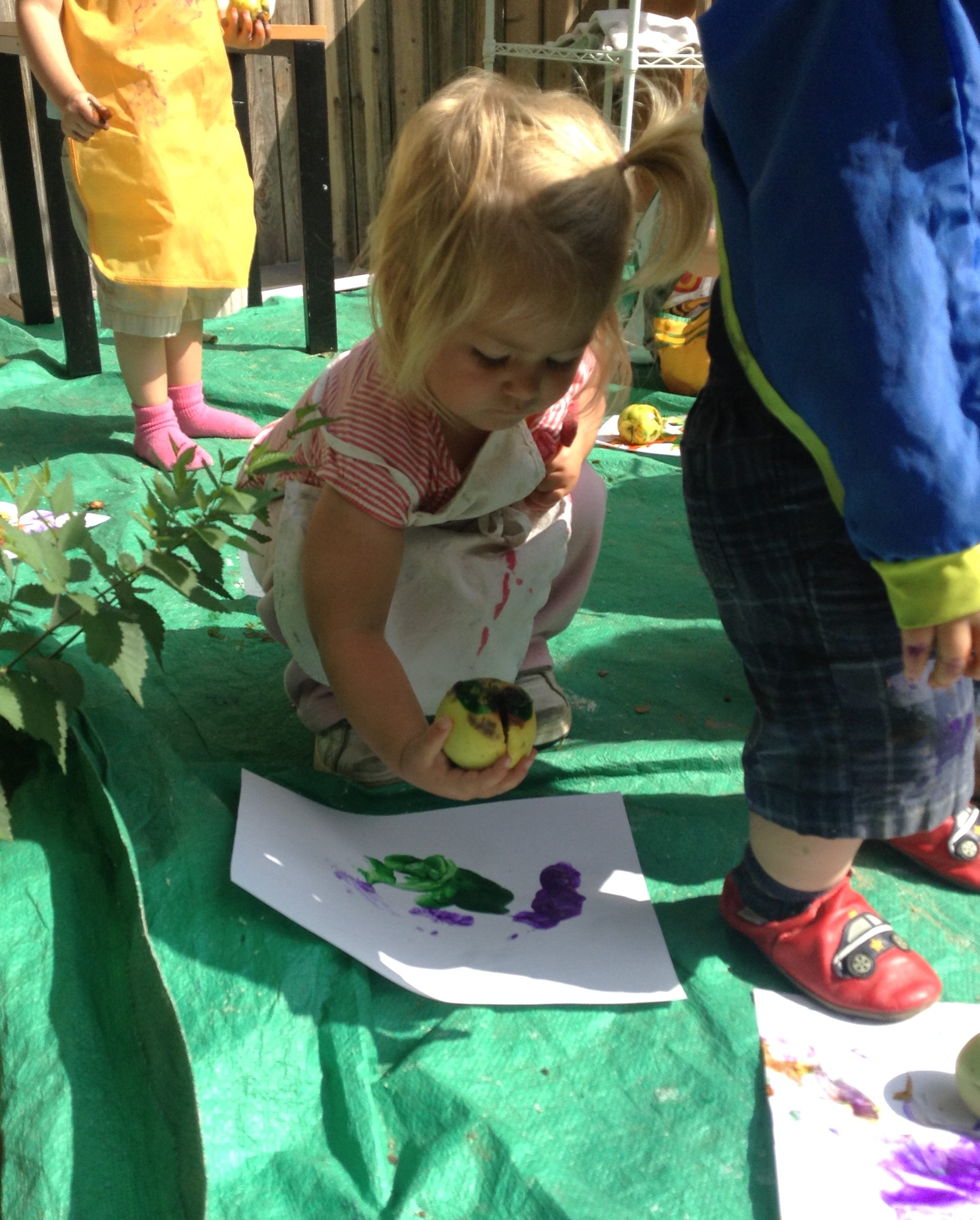 Painting with Apples Patchwork School Toddlers
